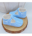 Zapato Pepito Charol Azul  Ceremonia  Zapato Pepito de charol en tono Azul bebé de Cuquito.