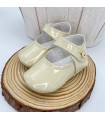 Zapato Merceditas Charol Beig  Ceremonia  Zapato bebé merceditas de charol en tono Beig de