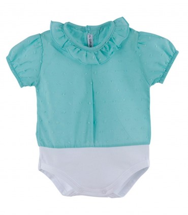 Camisa Ranita Plumeti Bebe Body Camisa Plumeti Bebé Mint Primavera