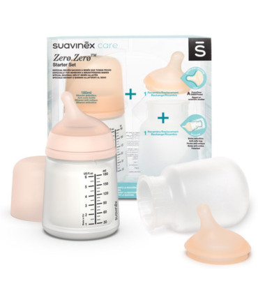 Pack Biberón Anticólico ZeroZero 180ml + Tetina y Bolsa Recambio suavinex  Inicio    suavinex