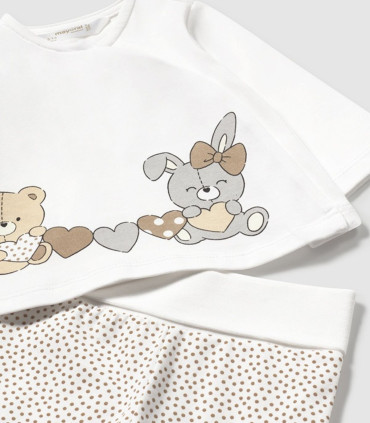 Conjunto Polaina y Camiseta Corazones Bebé Niña  Inicio    camiseta, niña, corazones, polaina