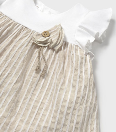 Vestido Con Ranita Rayas Bebé Niña  Primavera-Verano    bebé, niña, ranita, rayas, vestido