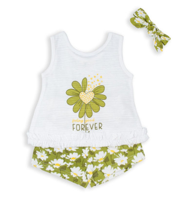 Camiseta y Pantalón Corto Niña Margarita  Inicio    margarita, camiseta, pantalón, niña, corto