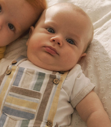 Conjunto Peto y Camiseta Lino Bebé Niño  Inicio    lino, bebé, conjunto, niño, peto, camiseta