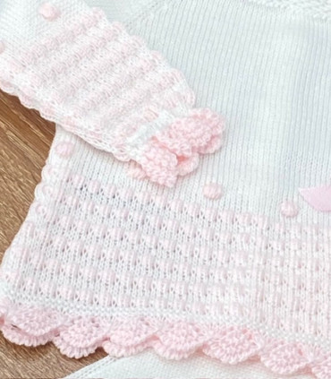 Conjunto Polaina Bebé Motas Rosa  Primavera-Verano    bebé, motas, rosa, polaina, conjunto