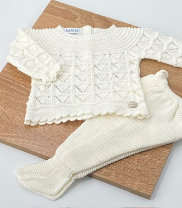 Conjunto Polaina Bebé Uves Canesu Crudo  Inicio    crudo, conjunto, uves, canesu, bebé