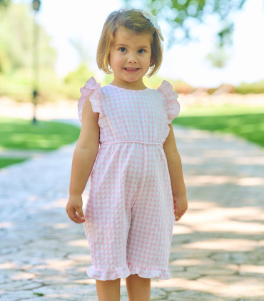 Peto Vichy Rosa Niña  Inicio    rosa, vichy, niña, peto |Confetti Bebe