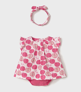 Conjunto Blusa y Ranita Con Diadema  Inicio  Conjunto de tres piezas para bebé niña de