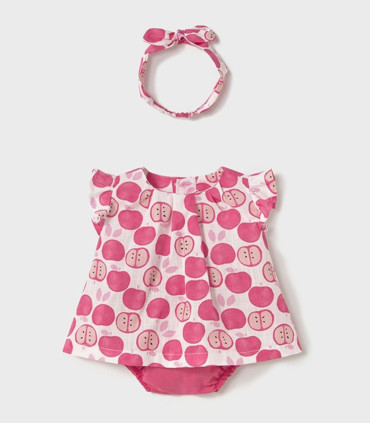 Conjunto Blusa y Ranita Con Diadema  Inicio  Conjunto de tres piezas para bebé niña de