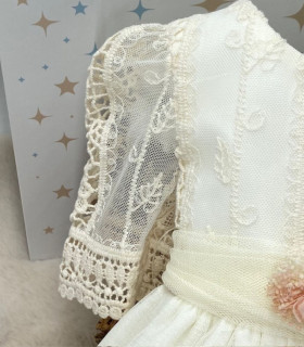 Vestido Tul Bordado y Encaje Manga Francesa  Inicio    manga, francesa, encaje, bordado