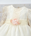 Vestido Tul Bordado y Encaje Manga Francesa  Inicio    manga, francesa, encaje, bordado