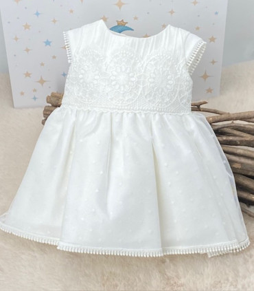 Vestido Lorzas Con Tul y Encaje  Inicio    encaje, lorzas, vestido |Confetti Bebe