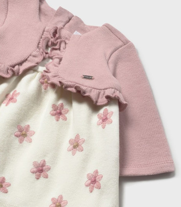 Vestido Con Efecto Rebeca bebé Niña Mayoral  Inicio  Vestido para bebé niña de la marca