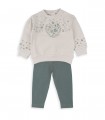 Conjunto Sudadera y legging Niña Flores Verdes  Inicio  Temporada Otoño-Invierno.  niña