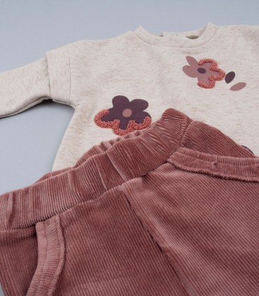 Conjunto Sudadera y Legging Niña Flower  Inicio  Temporada Otoño-Invierno.  flower, sudadera
