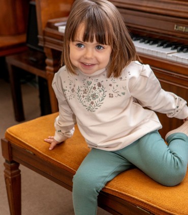 Conjunto Sudadera y legging Niña Flores Verdes  Inicio  Conjunto de sudadera y legging para