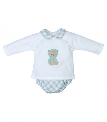Conjunto Ranita Vichy Mint  Inicio    mint, conjunto, ranita, vichy |Confetti Bebe