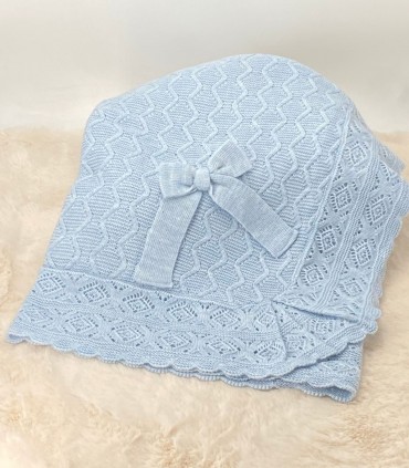 Toquilla Chal Lin Aranes Con Volante Azul  Inicio  La toquilla chal de invierno para bebés y