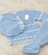Conjunto Polaina Pasacintas Azul-Crudo Juliana  Inicio    pasacintas, crudo, azul, polaina