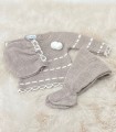 Conjunto Polaina Pasacintas Vison-Crudo Juliana  Inicio  Conjunto ideal de primera puesta para