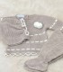 Conjunto Polaina Pasacintas Vison-Crudo Juliana  Inicio  Conjunto ideal de primera puesta para