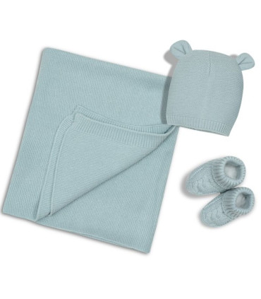 Toca Con Gorro y Patucos Verde Agua  Inicio    patucos, gorro, toca, verde, agua |Confetti Bebe