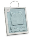 Toca Con Gorro y Patucos Verde Agua  Inicio    patucos, gorro, toca, verde, agua |Confetti Bebe