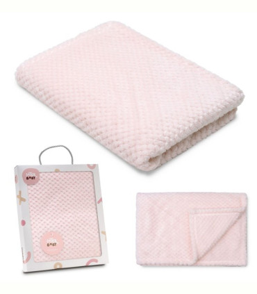 Manta Bebé Popcorn Rosa  Inicio  Manta para bebé con tacto aterciopelado y acabado tipo