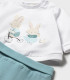 Conjunto polaina y sudadera Mayoral bebé niño turquesa y blanco  Primavera-Verano  Conjunto de