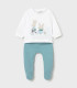Conjunto polaina y sudadera Mayoral bebé niño turquesa y blanco  Primavera-Verano  Conjunto de