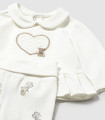 Conjunto polaina y camiseta Mayoral bebé niña crudo osito  Primavera-Verano  Conjunto de