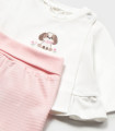 Conjunto polaina y camiseta Mayoral bebé niña rosa y blanco  Inicio  Conjunto de polaina y