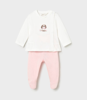 Conjunto polaina y camiseta Mayoral bebé niña rosa y blanco  Inicio  Conjunto de polaina y