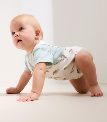 Peto corto Mayoral bebé unisex crudo estampado  Primavera-Verano  Peto corto para bebé de