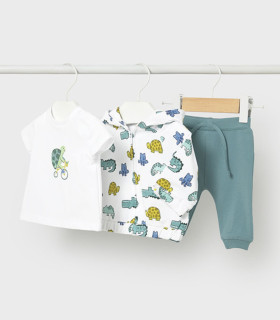 Chándal 3 piezas Mayoral bebé niño verde con capucha  Inicio  Chándal de 3 piezas con camiseta