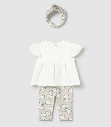 Conjunto legging y turbante Mayoral bebé niña tono trigo  Inicio  Conjunto de legging