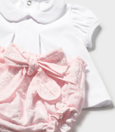 Conjunto tricot Mayoral bebé niña rosa con ranita y chaqueta  Inicio  Conjunto de 3 piezas en