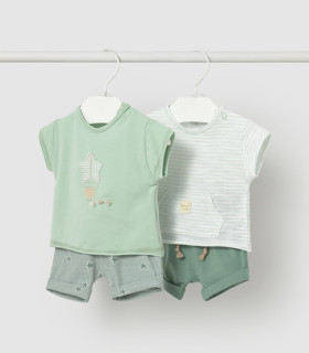 Conjunto 4 piezas Mayoral bebé niño pantalones y camisetas verde  Inicio  Conjunto de 4 piezas