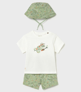 Conjunto 3 piezas punto Mayoral niño verde con gorro  Inicio  Conjunto de punto de 3 piezas