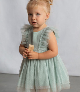 Vestido tul plumeti con turbante Mayoral niña  Inicio  Vestido de tul plumeti con turbante