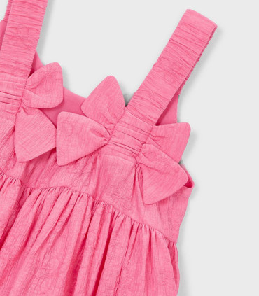 Vestido tirantes Mayoral niña geranio con lazos  Inicio  Vestido de tirantes para niña de