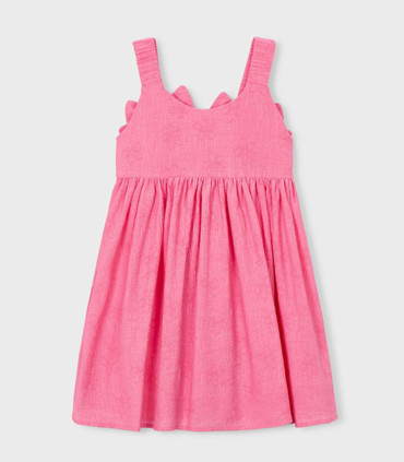 Vestido tirantes Mayoral niña geranio con lazos  Inicio  Vestido de tirantes para niña de