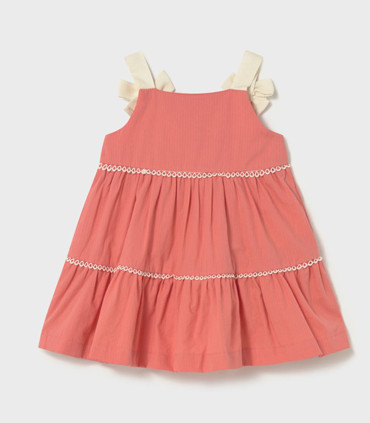 Vestido tirantes lazo Mayoral niña coral  Inicio  Vestido de tirantes con lazo para niña de