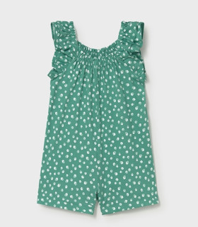 Mono punto estampado Mayoral niña esmeralda  Inicio  Mono corto de punto estampado para niña