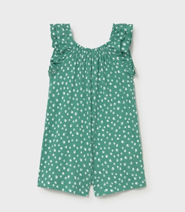 Mono punto estampado Mayoral niña esmeralda  Inicio  Mono corto de punto estampado para niña