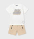 Conjunto pantalón corto y camiseta Mayoral niño blanco nuez  Inicio  Conjunto de pantalón