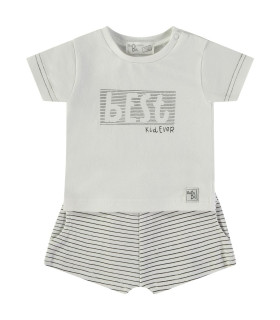 Conjunto pantalón corto y camiseta Babybol rayas  Inicio  Conjunto de pantalón corto y