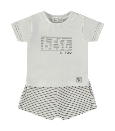 Conjunto pantalón corto y camiseta Babybol rayas  Inicio  Conjunto de pantalón corto y