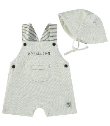 Peto con gorrito Babybol bebé niño blanco rayas  Inicio  Peto con gorrito a juego para bebé