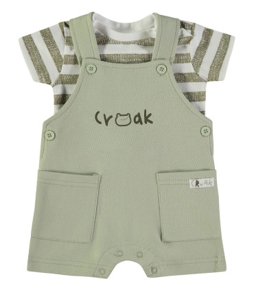 Conjunto peto y camiseta Babybol bebé niño verde  Inicio  Conjunto de peto y camiseta para